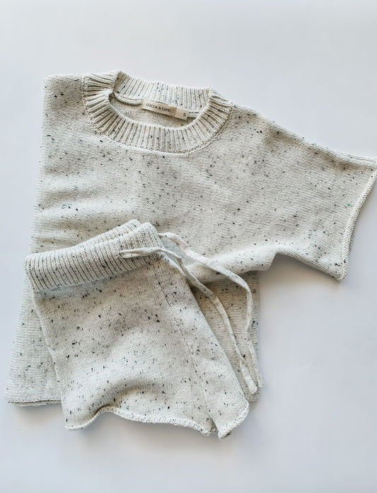 Oatmeal Speckled Knit Set