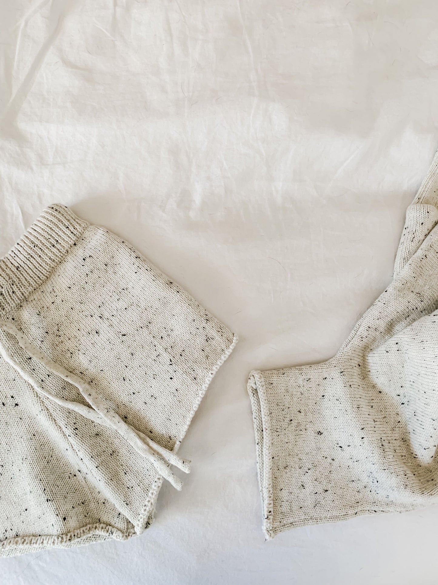 Oatmeal Speckled Knit Shorts