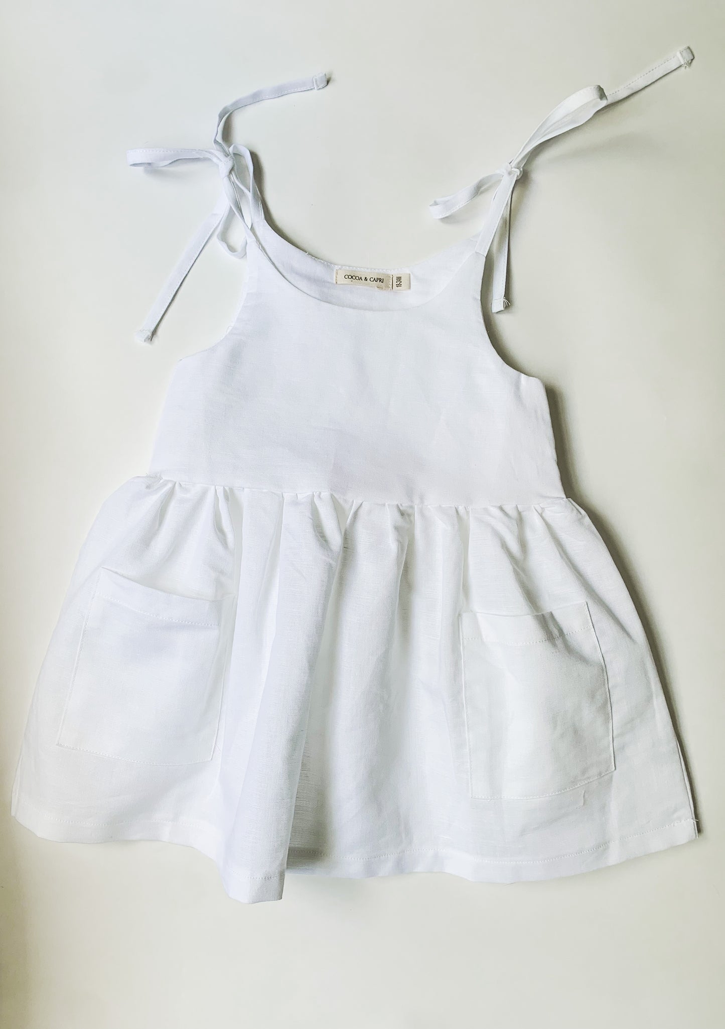 Caroline Linen Summer Dress in White