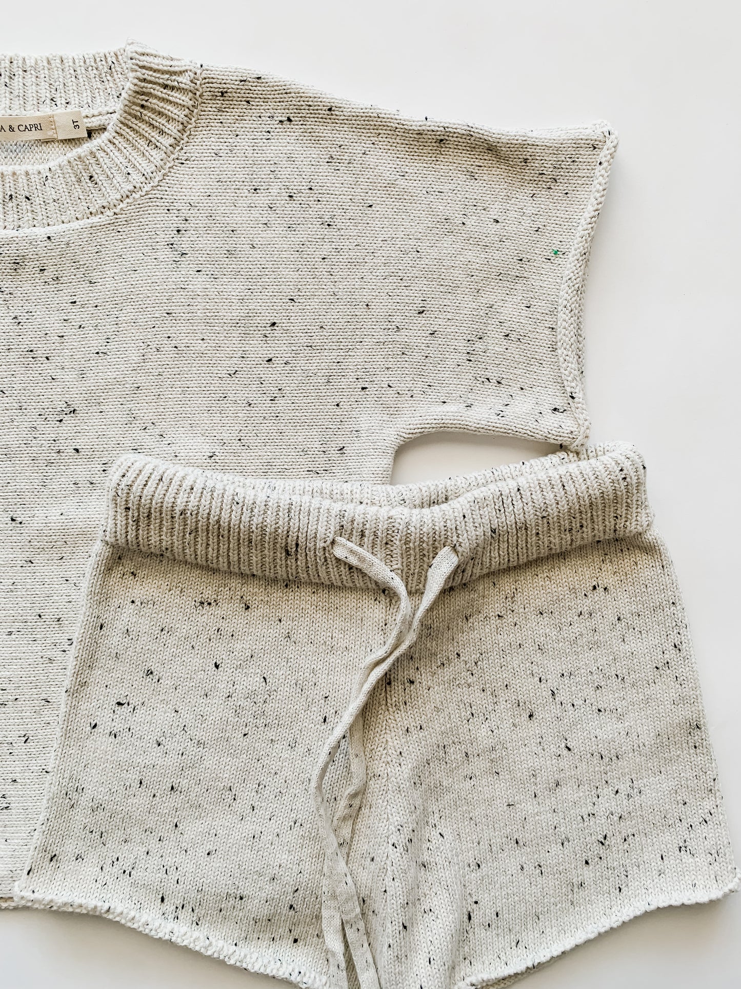 Oatmeal Speckled Knit Set
