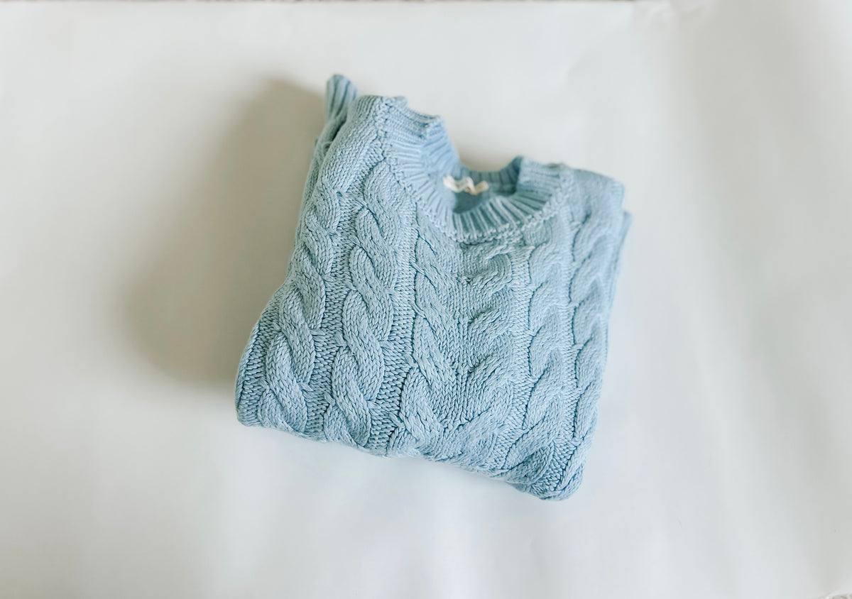 The Sunday Blue Knit Sweater - Toddler