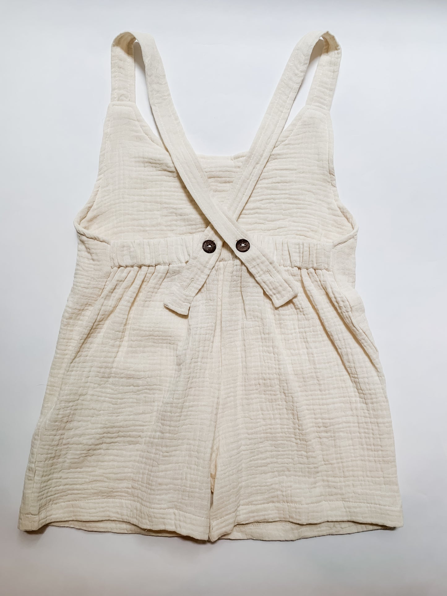 Ivory Muslin Cotton Overalls