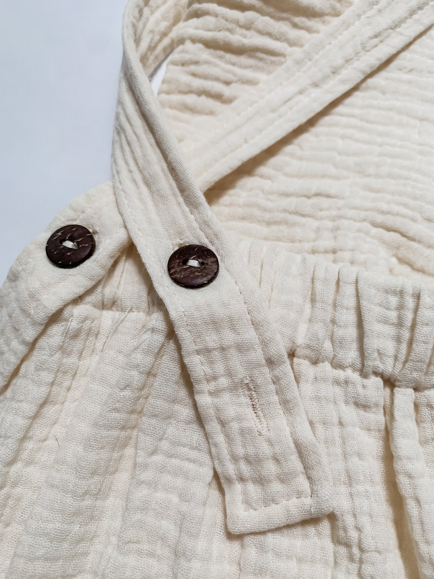 Ivory Muslin Cotton Overalls