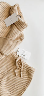 Honey Creme Double Rib Knit Sweater Set