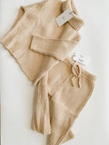 Honey Creme Double Rib Knit Sweater Set
