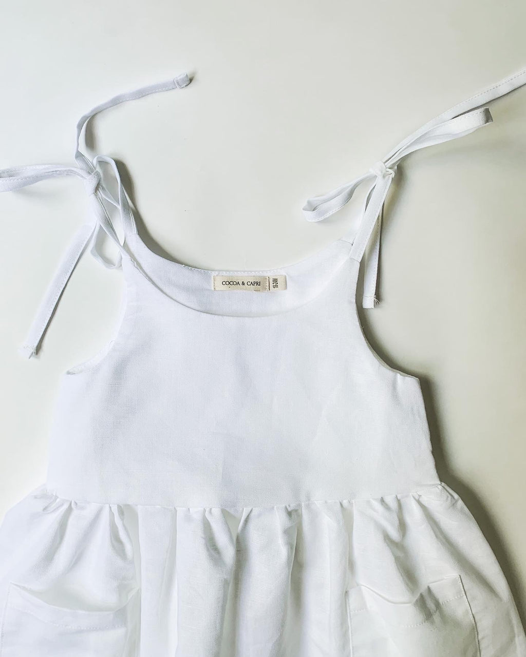 Caroline Linen Summer Dress in White