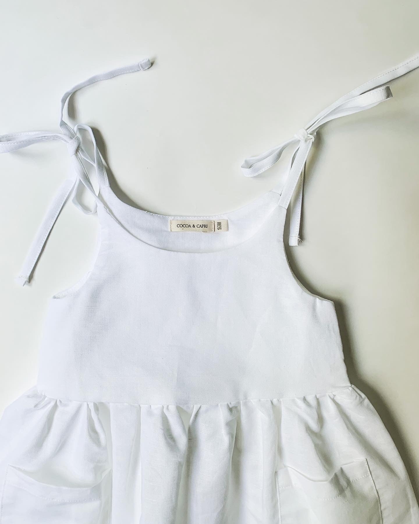 Caroline Linen Summer Dress in White
