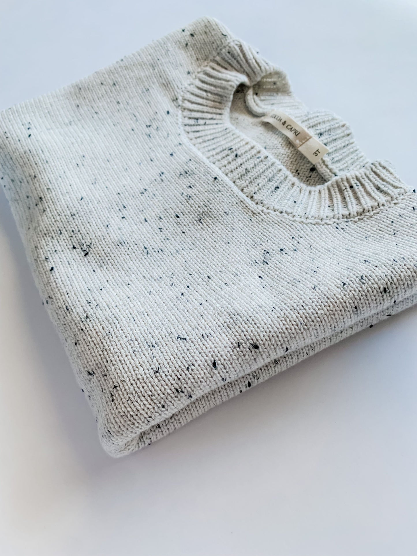 Oatmeal Speckled Knit Sweater