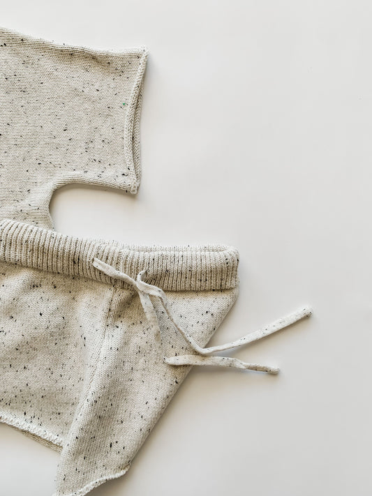 Oatmeal Speckled Knit Set