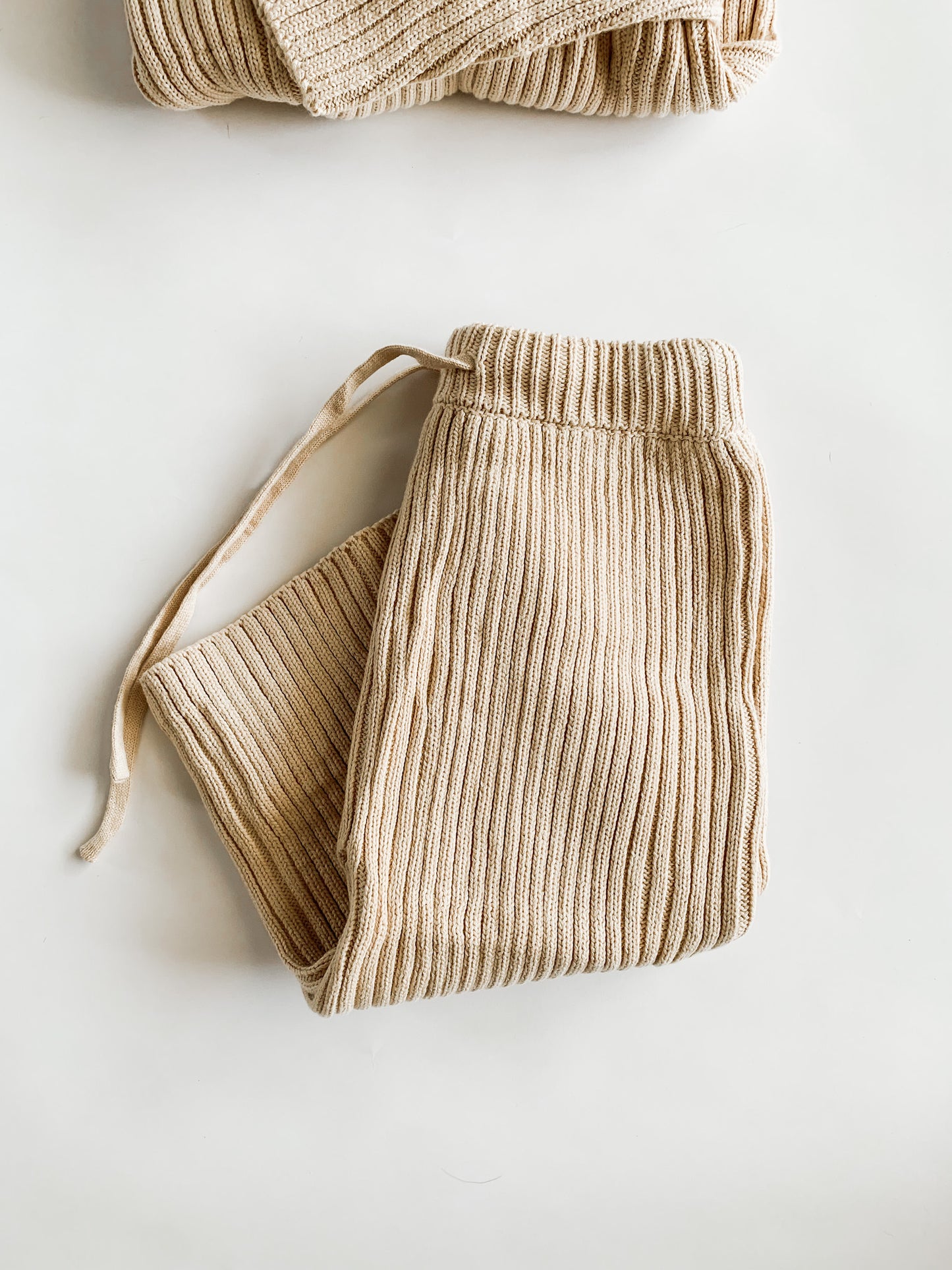 Honey Creme Double Rib Knit Sweater Pant