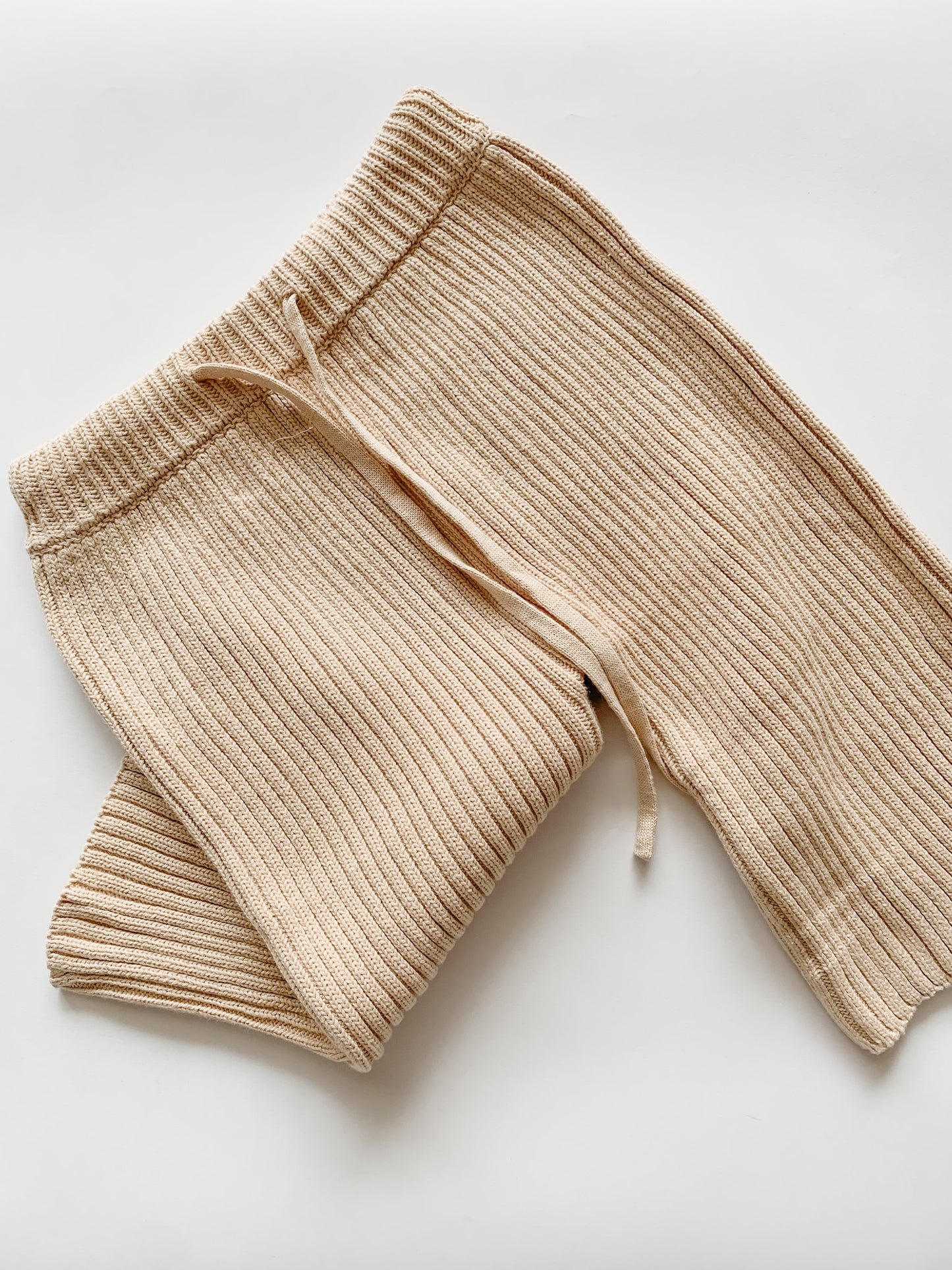 Honey Creme Double Rib Knit Sweater Pant