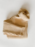 Honey Creme Double Rib Knit Turtle Neck Sweater