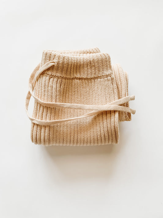 Honey Creme Double Rib Knit Sweater Pant