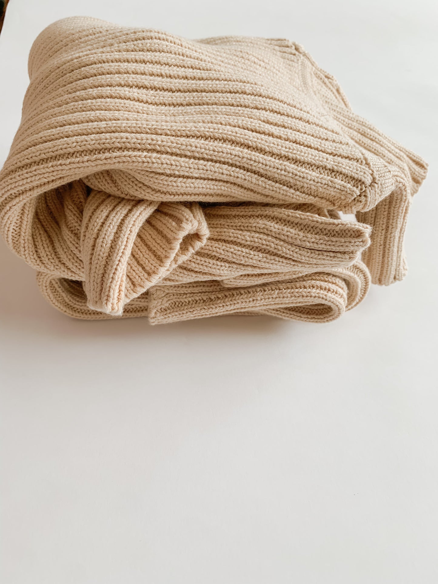 Honey Creme Double Rib Knit Sweater Set