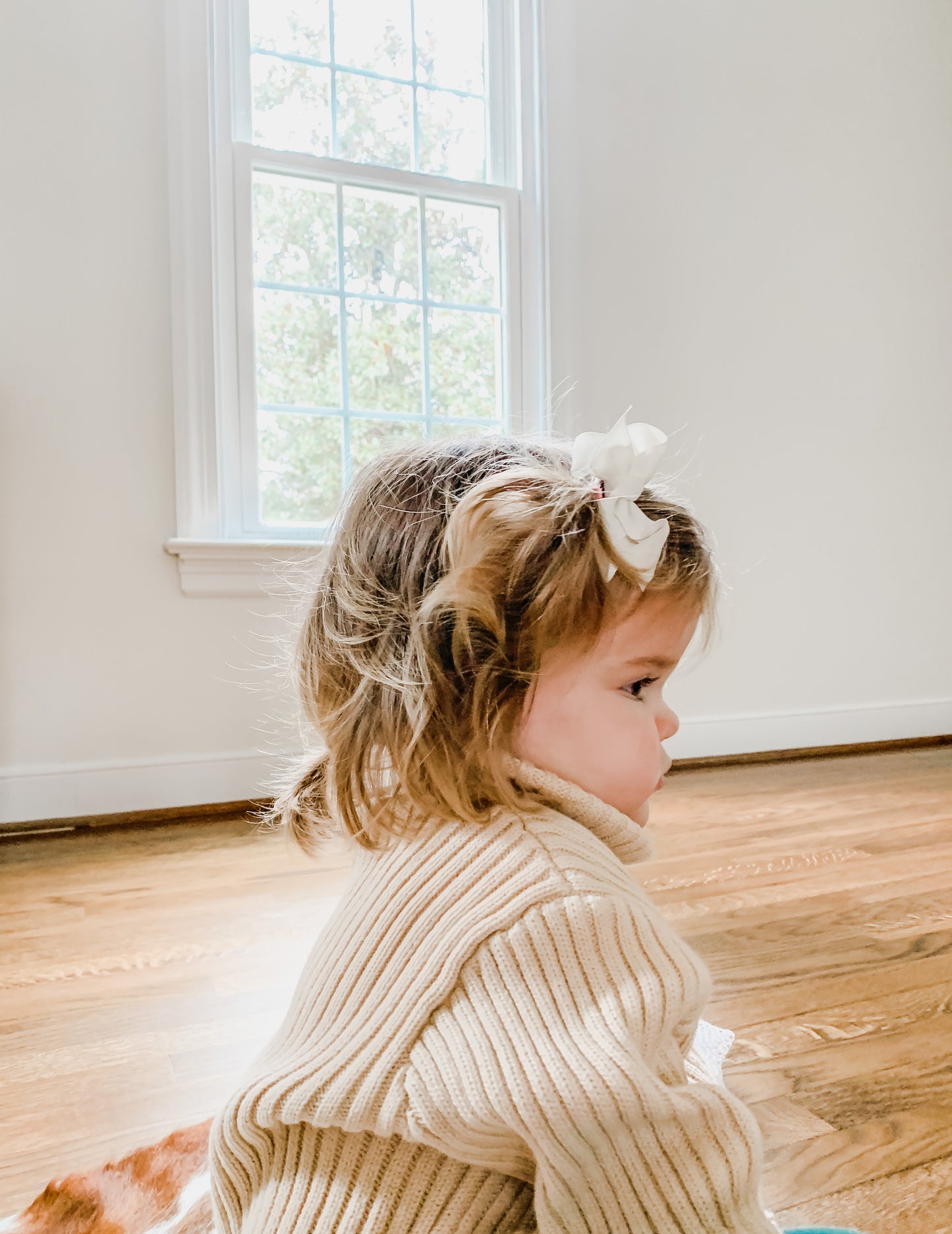 Honey Creme Double Rib Knit Turtle Neck Sweater
