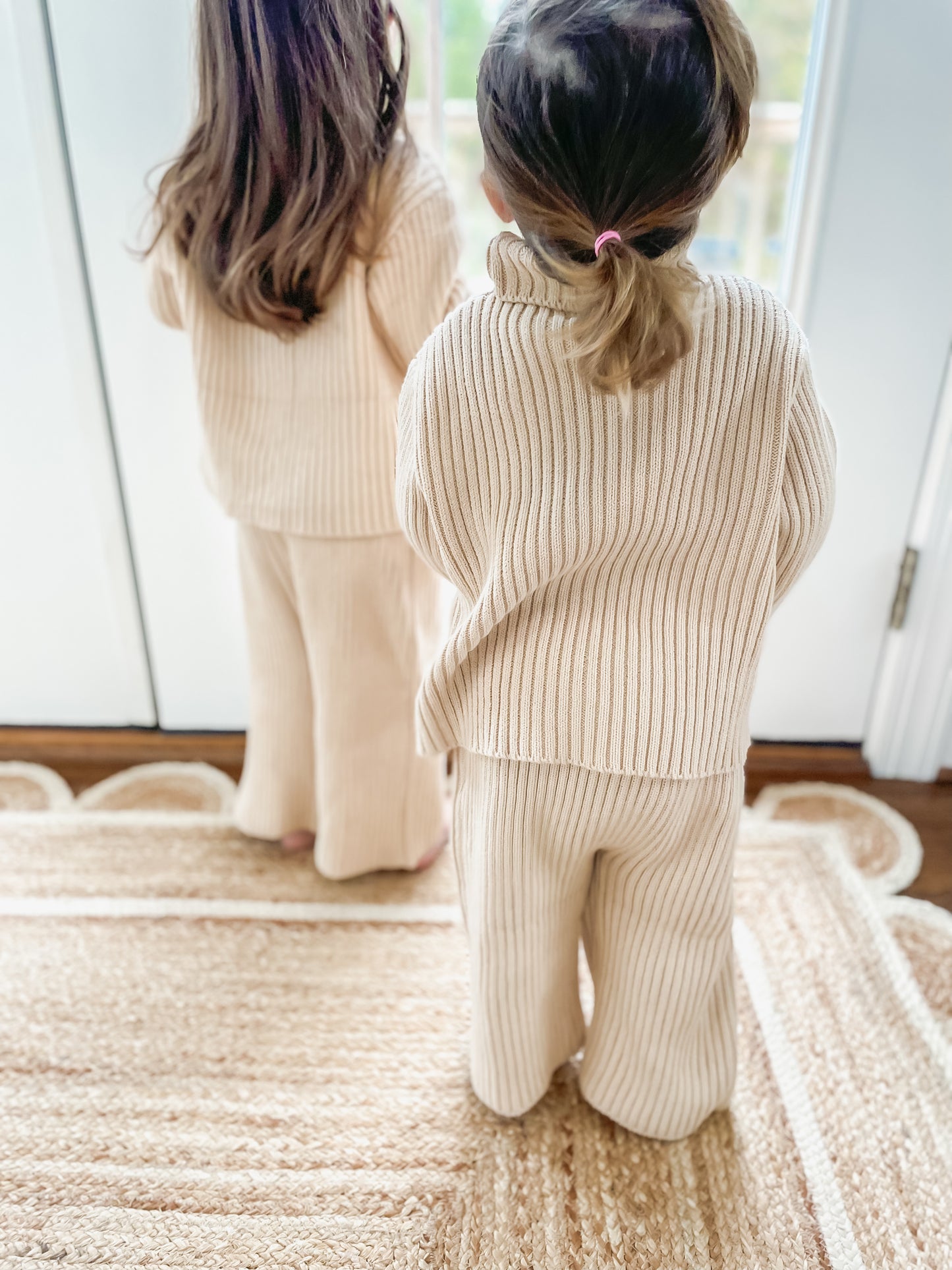 Honey Creme Double Rib Knit Sweater Set