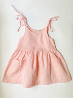 Caroline Linen Summer Dress in Pink