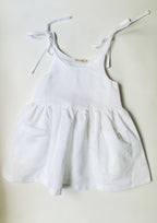 Caroline Linen Summer Dress in White