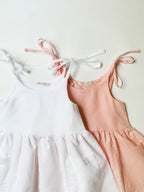 Caroline Linen Summer Dress in White