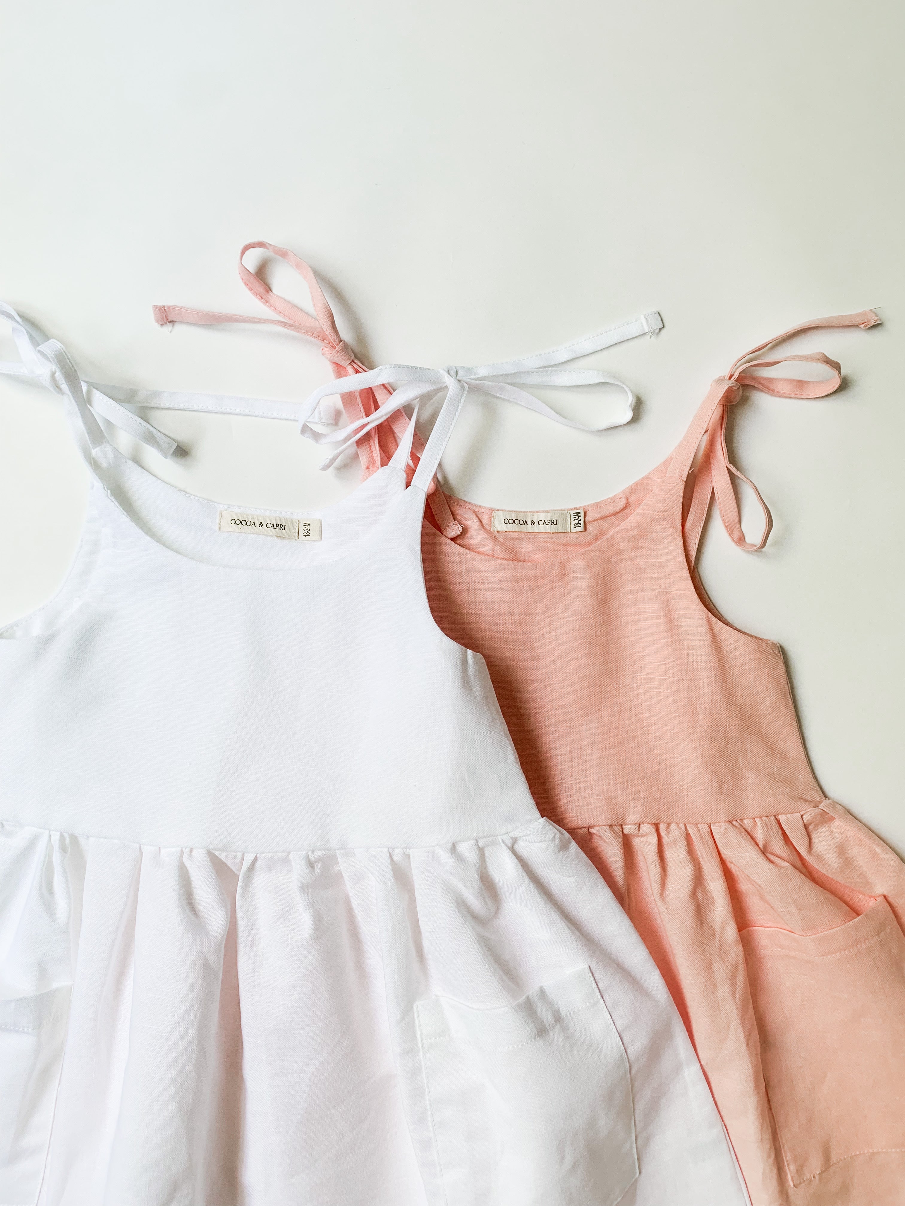 Caroline Linen Summer Dress in White